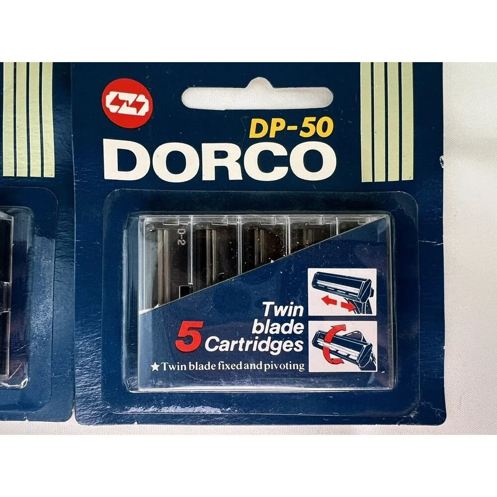 Vintage Dorco 5 Twin Blades Cartridges DP-50 Razor Blades Refill 2‎ Packs